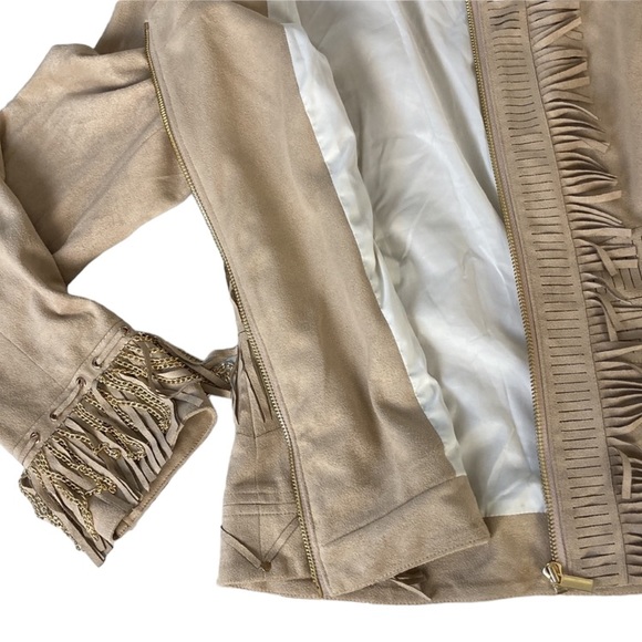 Cache Tan Faux Suede Fringed Jacket - Picture 11 of 15